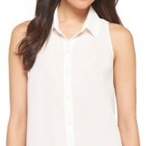 H&M White Sleeveless Blouse Top Size 4